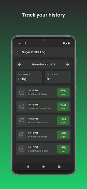 SugarSpike : Avoid Sugar Screenshot 3
