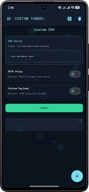 Custom Tunnel • AIO Client Screenshot 1