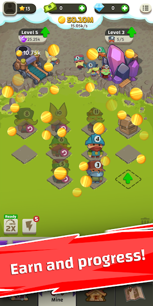 Power Miners: Merge & Build Idle Tycoon Screenshot 1