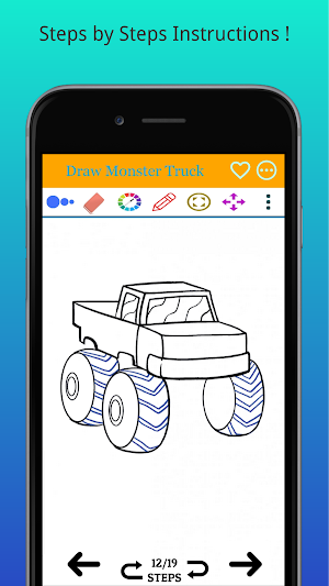 How to Draw Monster Trucks Step by Step Screenshot 1