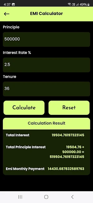 “Loancash EMI Loan Calculator” Screenshot 1