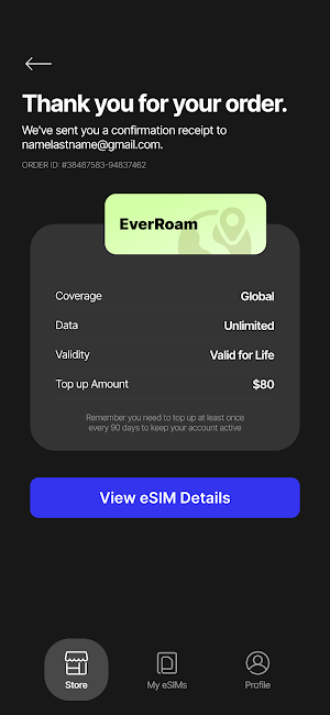 Telnyx eSIM Screenshot 2