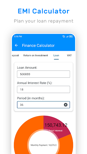 Loan EMI Calculator Screenshot 2