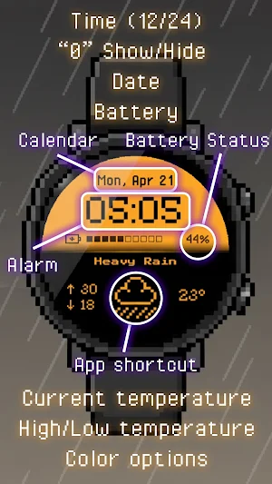 8-Bit Weather Watchface Screenshot 1