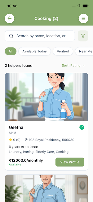 HiGenie - Domestic Help App Screenshot 3