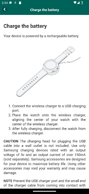 User guide for Galaxy Watch 4 Screenshot 0