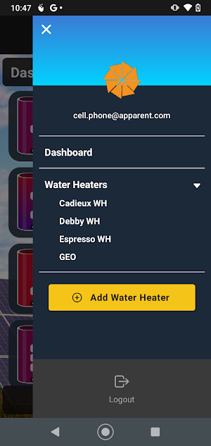 Apparent Water Heater Screenshot 3