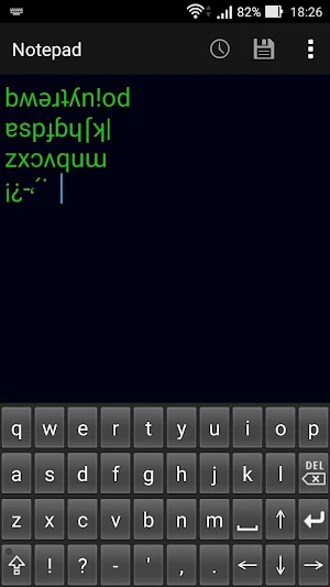Upside down keyboard Screenshot 0