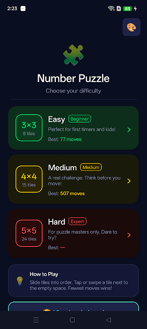 Sliding Number Puzzle Game Screenshot 0