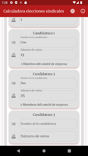 Cálculos elecciones sindicales Screenshot 2