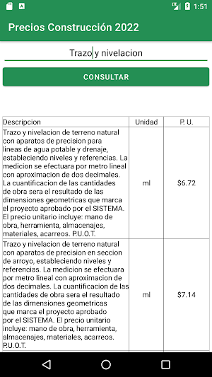 Precios Unitarios 2022 Screenshot 1
