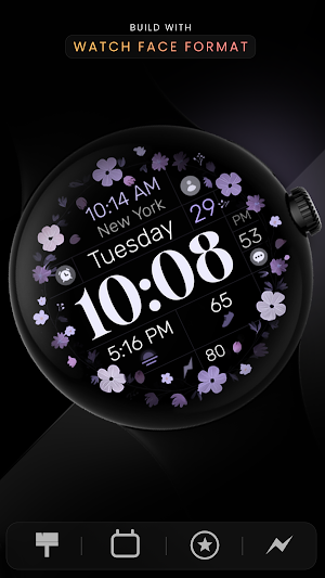 Purple Flowers Watch Face Screenshot 2