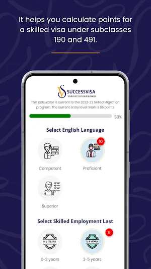 SuccessVisa-Point Calculator Screenshot 1