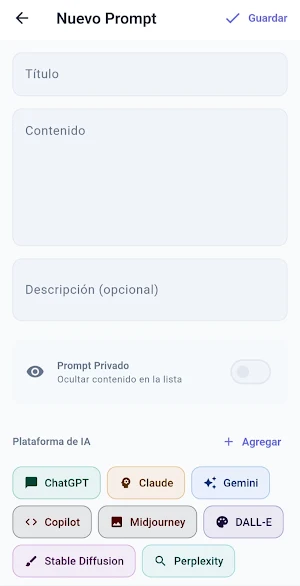PromptVault - Almacena Prompts Screenshot 1