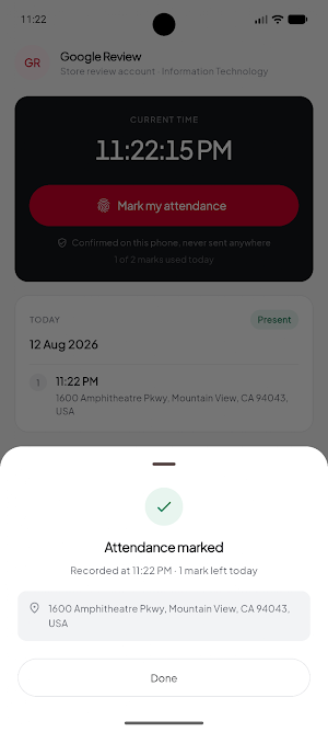 FMH Attendance App Screenshot 3