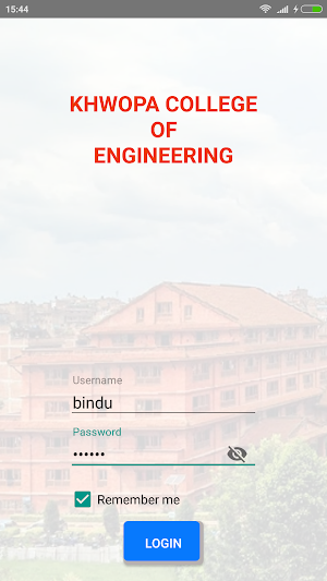 Khwopa Student Attendance Screenshot 1