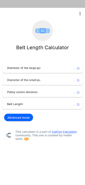 Belt Length Calculator Screenshot 0