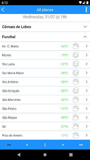 MadeiraWeather Screenshot 1