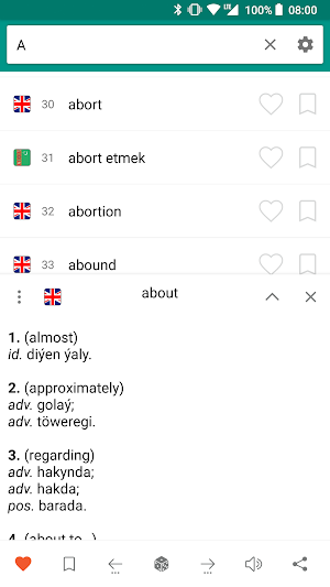 English-turkmen and Turkmen-english dictionary Screenshot 1