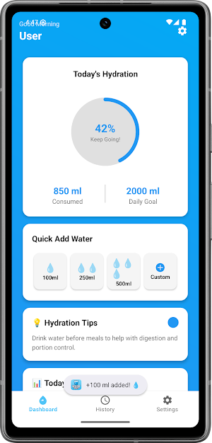 Water Drink Tracker Daily Screenshot 1