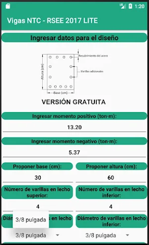 Diseño de vigas NTC - RSEE 2017 LITE Screenshot 1