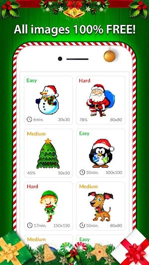 Christmas Pixel Art - Color by No. Coloring Pages Screenshot 0