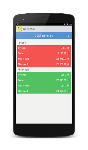 myBills with sync Screenshot 0