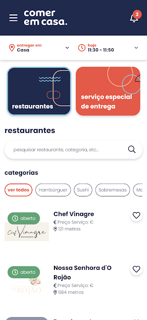 Comer em Casa. Screenshot 0