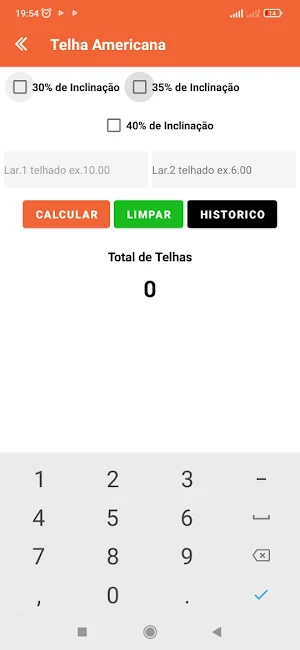 Calcular Telhas Screenshot 3
