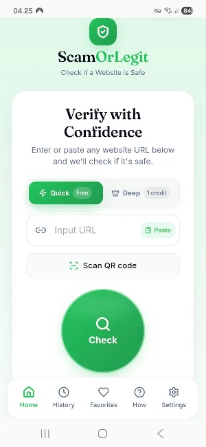 ScamOrLegit – Site Check Screenshot 0