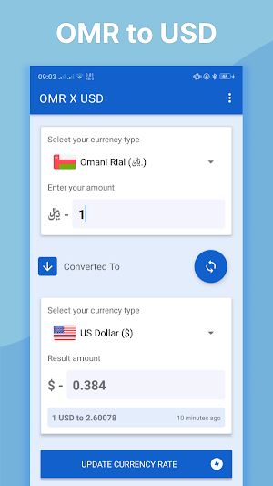 Currency Converter  USD to OMR Screenshot 0