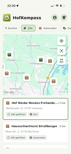 HofKompass: Hofladen Finder Screenshot 0