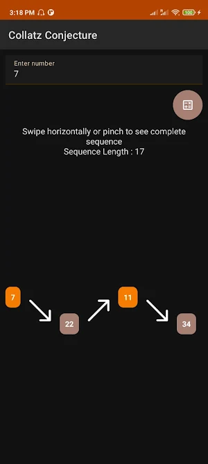Collatz Conjecture Screenshot 3
