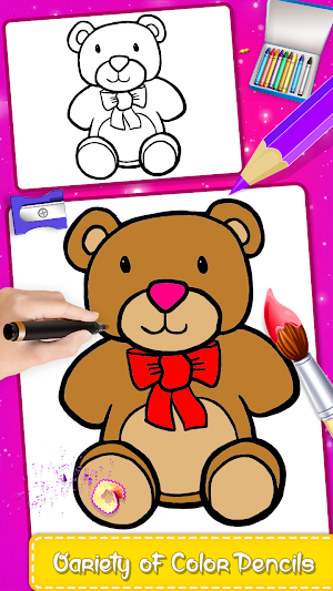 Little Teddy Bear Coloring Book Game Screenshot 2