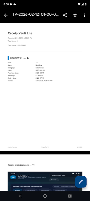 Receipt Vault Lite - Warranty Screenshot 3
