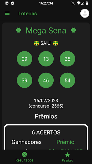Resultados da Loteria Screenshot 1