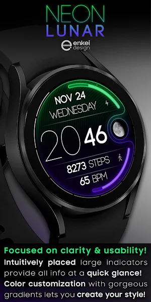 NEON Lunar - watch face Screenshot 2