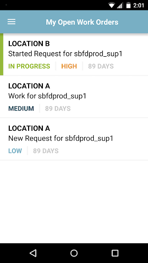 FacilityDude Work Center Screenshot 1