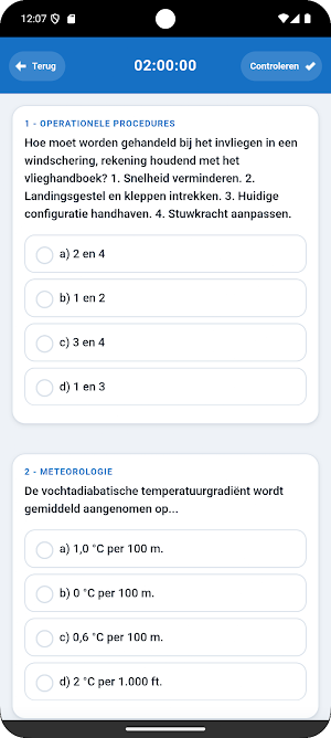 PPL-A Vliegbrevet Theorie Quiz Screenshot 2