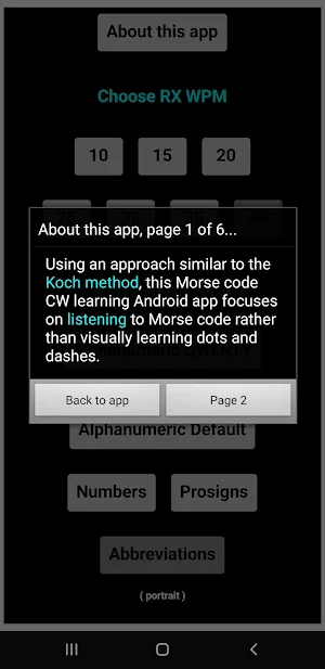 CW Morse Code Trainer RX Screenshot 1