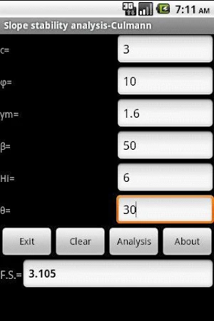 Slope stability analysis Screenshot 2
