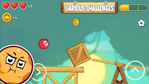 Roller Ball, Red Bounce Ball 5 Jump Ball Adventure Screenshot 1