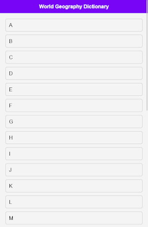 World Geography Dictionary Screenshot 0