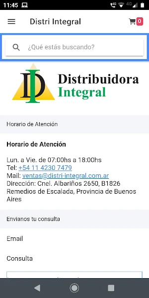 Distribuidora Integral Ferretería Sanitarios Screenshot 0