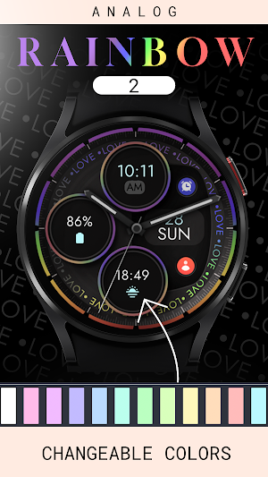 Rainbow Love 2 watch face Screenshot 1
