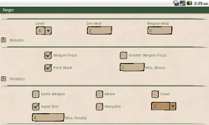 Ranger Attack Calculator Screenshot 2