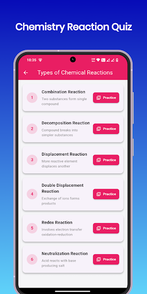 Chemistry Reaction Quiz Screenshot 1