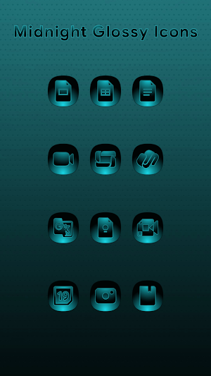 Midnight Glossy Teal Icons Screenshot 1