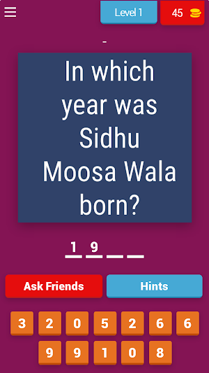 Sidhu Moosa Life quiz Screenshot 0