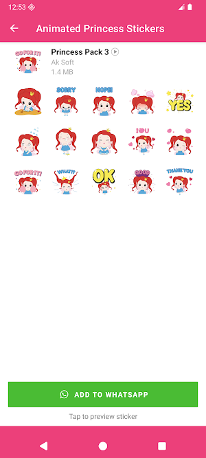 Animated Princess Stickers Screenshot 3